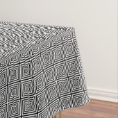Retro Black White Squares Psychedelic Pattern Tafelkleed (Voorbeeld)