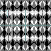 Retro Black White Triangle Diamond Squares Patroon Stof (Delen)