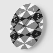 Retro Black White Triangle Squares Mosaic Pattern Grote Klok (Hoek)