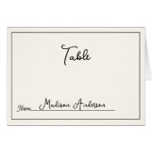 Retro Black White  Wedding Place Card (Voorkant Horizontaal)