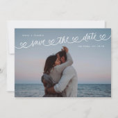 Retro Black & White Wedding Website QR Code Photo Save The Date (Voorkant)