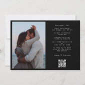 Retro Black & White Wedding Website QR Code Photo Save The Date (Achterkant)