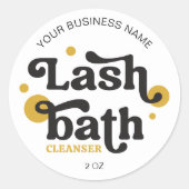 Retro Black Yellow Lash Extensions schuimer Ronde Sticker (Voorkant)