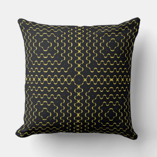 Retro Black Yellow Squares Patroon Kussen