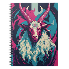 Retro blacklight vibe occulte satanische baphomet notitieboek