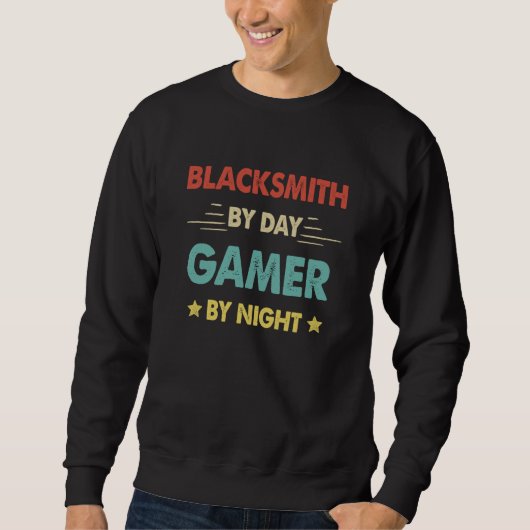 Retro Blacksmith By Day Gamer By Night Trui (Voorkant)