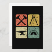 Retro Blacksmith Symbols Anvil Forge Farrier Gift Kaart (Voorkant / Achterkant)
