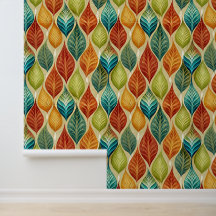 Retro Blad Patroon Behang