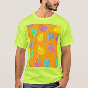 Retro Blad Patroon T-shirt