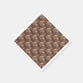 Retro bladbruin Elegant  Botanisch Servet (Hoek)