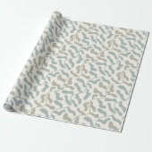 Retro Bladeren & Ranken Cadeaupapier (Uitgerold)