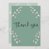 Retro bladgroen wenskaart Dank u Bedankkaart (Voorkant / Achterkant)