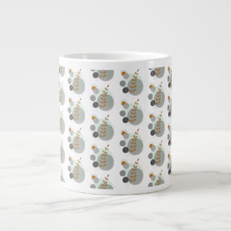 Retro bladpatroon grote koffiekop