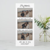 Retro Bladwijzer 3 Fotostrip Bruidsmeisje Voorstel Save The Date (Staand voorkant)