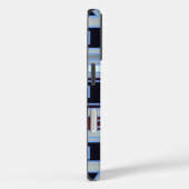 Retro Blau en Grijs Rechthoeken Case-Mate iPhone Case (Achterkant / Rechts)