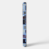 Retro Blau en Grijs Rechthoeken Case-Mate iPhone Case (Achterkant / Links)