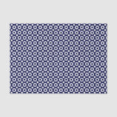 Retro Blau Interlocking Cirkels Geometrisch Patroo Tissuepapier (Voorkant)