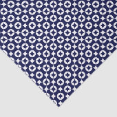 Retro Blau Interlocking Cirkels Geometrisch Patroo Tissuepapier (Detail)