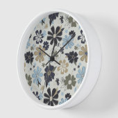 Retro blau omlijnde gebloemde bloemen (Hoek)