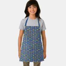 Retro Blau Patchwork Bloemen Kinderen