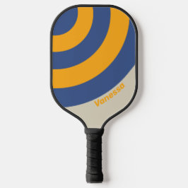 Retro Blau Verpletterende Zonsondergang Cirkel Str Pickleball Paddle