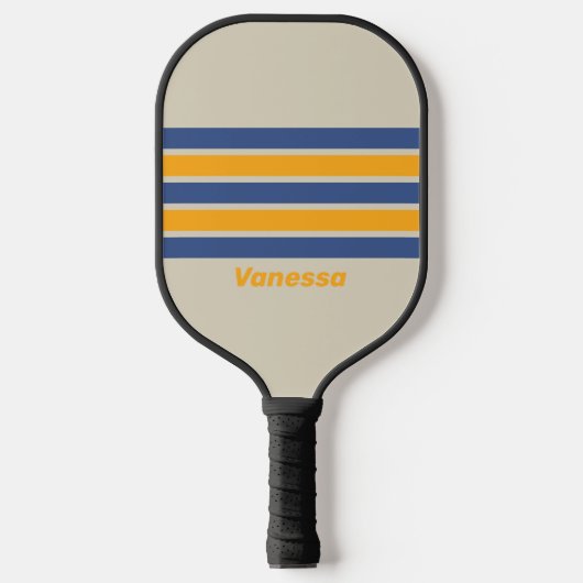 Retro Blau Verpletterende Zonsondergang Over Strep Pickleball Paddle (Voorkant)