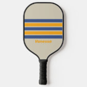 Retro Blau Verpletterende Zonsondergang Over Strep Pickleball Paddle (Achterkant)