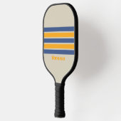Retro Blau Verpletterende Zonsondergang Over Strep Pickleball Paddle (Links)