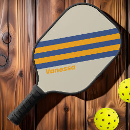 Retro Blau Verpletterende Zonsondergang Strepen me Pickleball Paddle