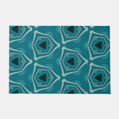 Retro Blauw Abstracte Moderne Print Deurmat (Voorkant)