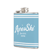 Retro Blauw Apres Ski Aangepast Skioord & Jaar Heupfles (Links)