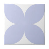 Retro Blauw Bloemblaadje Mid Century Modern Design Tegeltje (Voorkant)