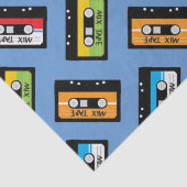 Retro Blauw cassettepatroon verjaardag jaren 80  Tissuepapier (Detail)