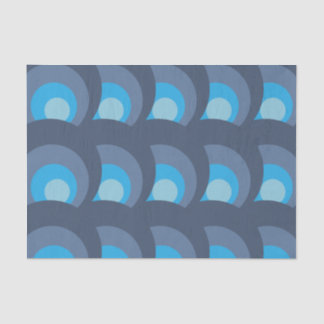 Retro Blauw Cirkelpatroon Tissuepapier