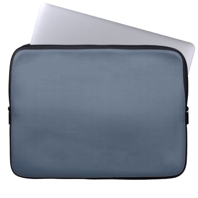 Retro Blauw Effen Kleur Duidelijk Laptop Sleeve (Voorkant)