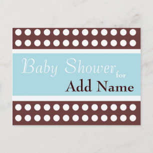 Retro blauw en bruin Baby shower Uitnodiging Briefkaart