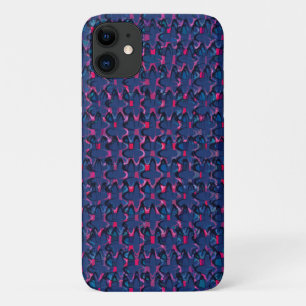 Retro blauw en roze patroon Case-Mate iPhone case