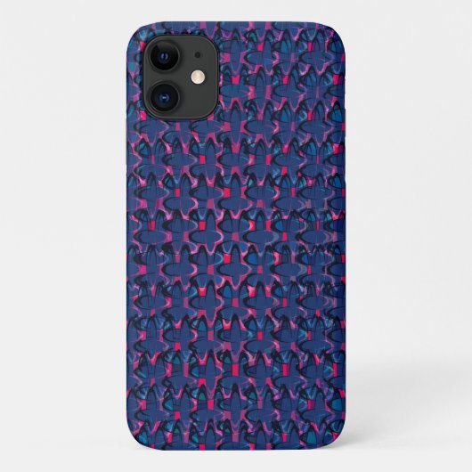 Retro blauw en roze patroon Case-Mate iPhone case (Achterkant)