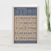 Retro Blauw en Tan van de Kaart Bingo (Voorkant)