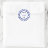 Retro Blauw en Wit Inblikken Jar Labels (Tas)