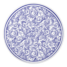 Retro blauw en wit patroon