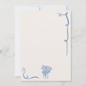 Retro blauw Franse hand getekend geïllustreerd Swe Kaart (Achterkant)