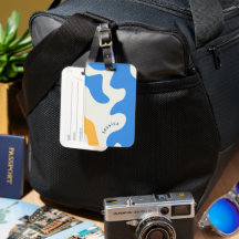 Retro Blauw Geel Groen Organisch Gepersonaliseerde