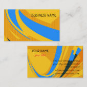 Retro Blauw Geel Modern Geometrisch Visitekaartje (Voorkant / Achterkant)