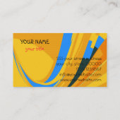 Retro Blauw Geel Modern Geometrisch Visitekaartje (Achterkant)
