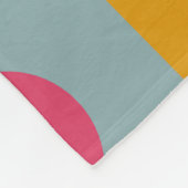 Retro blauw geel roze cirkelpatroon fleece deken (Hoek)