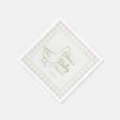 Retro Blauw Gekke Gans Hand getrokken Baby Boy Sho Servet (Hoek)