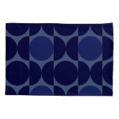Retro Blauw Geometrisch Kussensloop (Achterkant)
