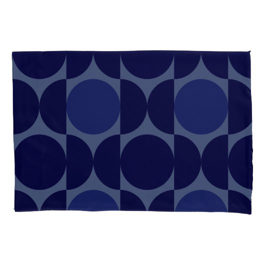 Retro Blauw Geometrisch Kussensloop (Voorkant)
