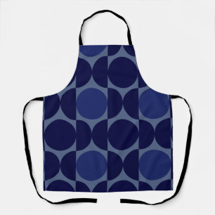Retro Blauw Geometrisch Schort